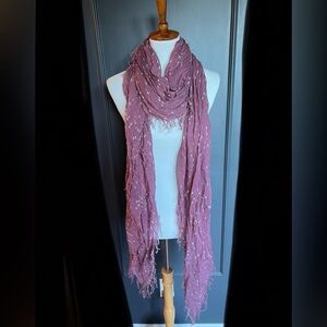 New Auth Chan Luu Star Print Cashmere Silk Scarf Color: Fig